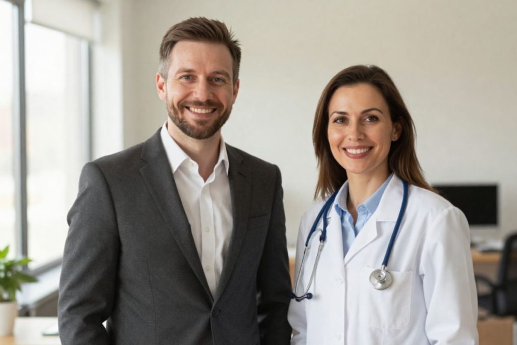 Expert-comptable pour médecins aux côtés d'une médecin entre Cannes et Grasse